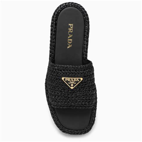 black prada mules|prada women pool slides.